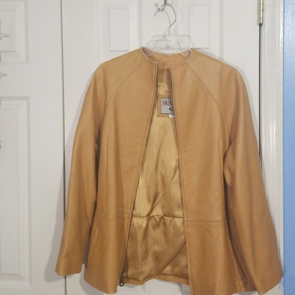 Camel color leather jacket